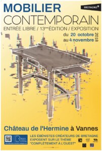 L'Affiche de l'Expo 2018 Vannes Ébénistes créateurs de Bretagne : Complètement à l'Ouest
