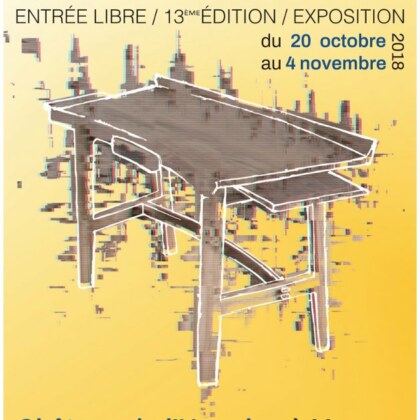 L'Affiche de l'Expo 2018 Vannes Ébénistes créateurs de Bretagne : Complètement à l'Ouest