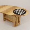 ECHICO, table basse en bois massif, frêne olivier avec un plateau reversible en pierre de lave émaillée